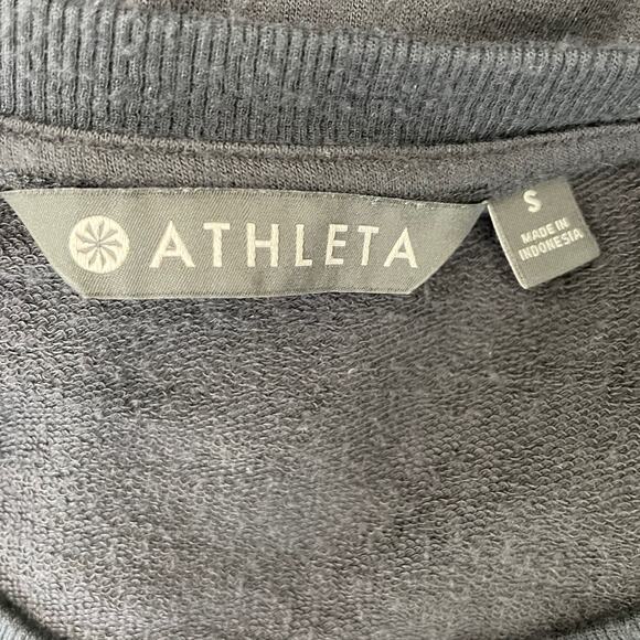 ATHLETA Sweatshirt Womens Small Black Nirvana Twist Front Long-Sleeve Crewneck - Picture 7 of 8